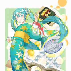 This is a pixiv picture whose title is 山口県とミクさん.