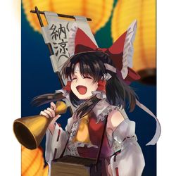 This is a pixiv picture whose title is 縁日霊夢さん.