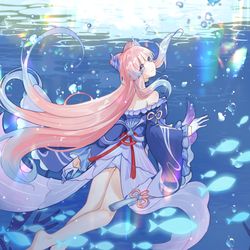 This is a pixiv picture whose title is 心海.