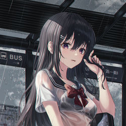 This is a pixiv picture whose title is 傘が壊れちゃった。.