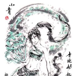 This is a pixiv picture whose title is 【極道畫師】小青.