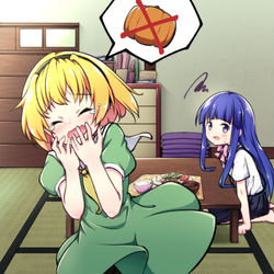This is a pixiv picture whose title is ハンバーグに混ぜて気付かぬうちに克服させようとした梨花ちゃん.