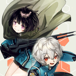 This is a pixiv picture whose title is 遊真と千佳.
