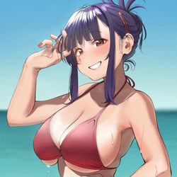 This is a pixiv picture whose title is 暑い夏はお姉ちゃんの水着で乗り切る！.