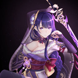 This is a pixiv picture whose title is 雷電将軍.