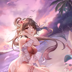 This is a pixiv picture whose title is 小羊 珊瑚海岸.