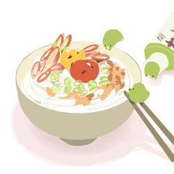This is a pixiv picture whose title is 梅干しうどん.