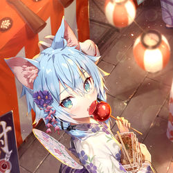 This is a pixiv picture whose title is 夏祭り浴衣シノン.