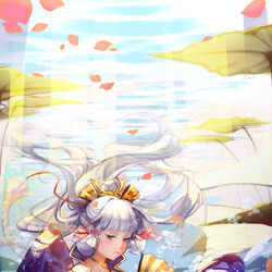This is a pixiv picture whose title is 白鷺姫君.