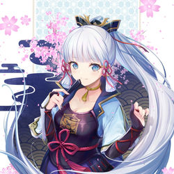 This is a pixiv picture whose title is 神里綾華（原神）.