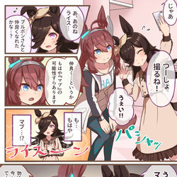 This is a pixiv picture whose title is ライスとブルボンの漫画です.