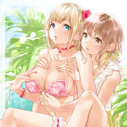 This is a pixiv picture whose title is 彼女と夏を満喫する.