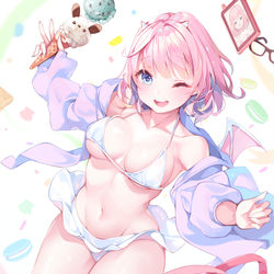 This is a pixiv picture whose title is 夏！ビキニ！美少女！.