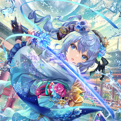 This is a pixiv picture whose title is 彗星の如く舞い降りた剣士.