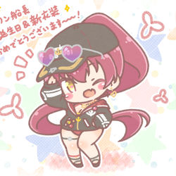 This is a pixiv picture whose title is 船長さんHBD＆新衣装！.