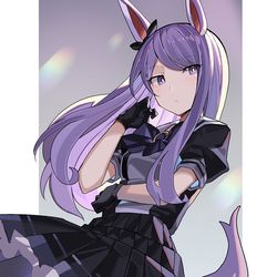 This is a pixiv picture whose title is 黒制服メジロマックイーン.