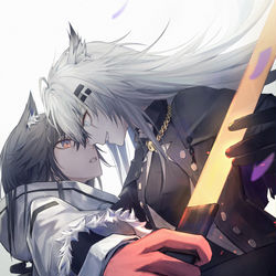 This is a pixiv picture whose title is Lappland×Texas.