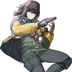 This is a pixiv picture whose title is Deele, hellfire, P416.