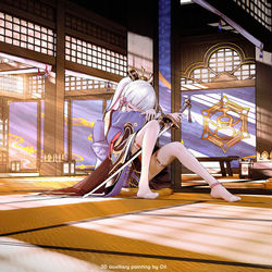 This is a pixiv picture whose title is 神里绫华-便服.