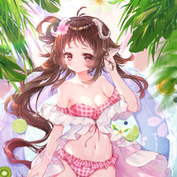 This is a pixiv picture whose title is 水着🐏.