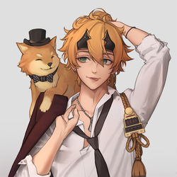 This is a pixiv picture whose title is Thoma & Taroumaru as fancy boys.