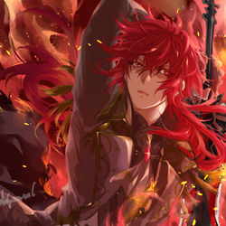 This is a pixiv picture whose title is 原神絵(ディルガイ含む).