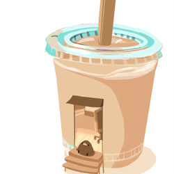 This is a pixiv picture whose title is チョコドリンクハウス.