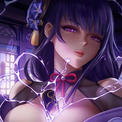 This is a pixiv picture whose title is Baal Raiden Shogun / バアル 雷電将軍.