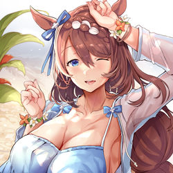 This is a pixiv picture whose title is 水着クリークママ.