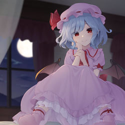 This is a pixiv picture whose title is 寝付くまで見守ってくれるレミリア.