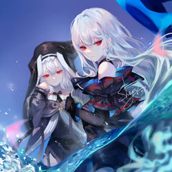 This is a pixiv picture whose title is 🦈🐋.