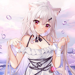 This is a pixiv picture whose title is 白宇宙猫.