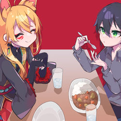 This is a pixiv picture whose title is 疑似的な直会.