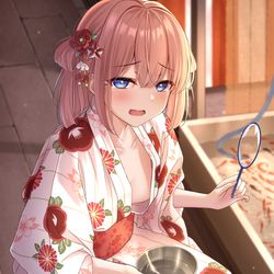 This is a pixiv picture whose title is わたし、金魚すくい苦手見たいです….