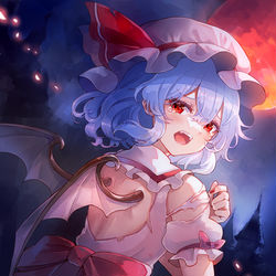 This is a pixiv picture whose title is 被弾レミリア.