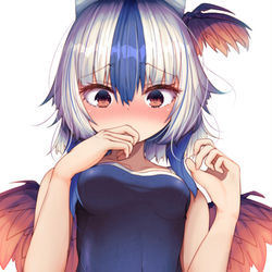 This is a pixiv picture whose title is スク水朱鷺子ちゃん.