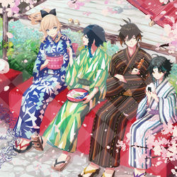 This is a pixiv picture whose title is 稲妻視察団.