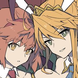 This is a pixiv picture whose title is バニ上と女体化投影魔術.