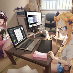 This is a pixiv picture whose title is 漫画代筆アビーちゃん.