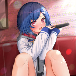 This is a pixiv picture whose title is 援助交際カラオケ.