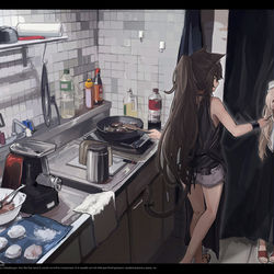 This is a pixiv picture whose title is 🛁🍴.