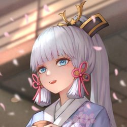 This is a pixiv picture whose title is 神里绫华~~.