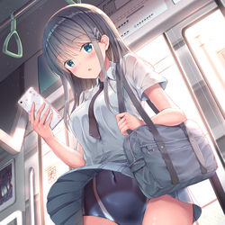This is a pixiv picture whose title is 競泳水着の子🩱.