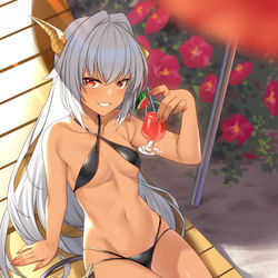 This is a pixiv picture whose title is 浜辺のドラゴン.