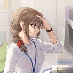 This is a pixiv picture whose title is 夜勤のちひろさん。.