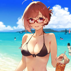 This is a pixiv picture whose title is 近視の姉＃16.