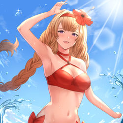This is a pixiv picture whose title is 水着アテナ.