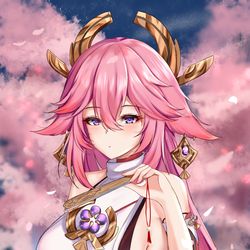 This is a pixiv picture whose title is 八重神子.