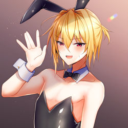 This is a pixiv picture whose title is バニー金髪くん.
