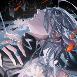 This is a pixiv picture whose title is 先生.